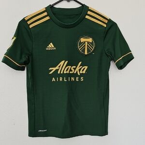 adidas Green and Gold Kids Jersey